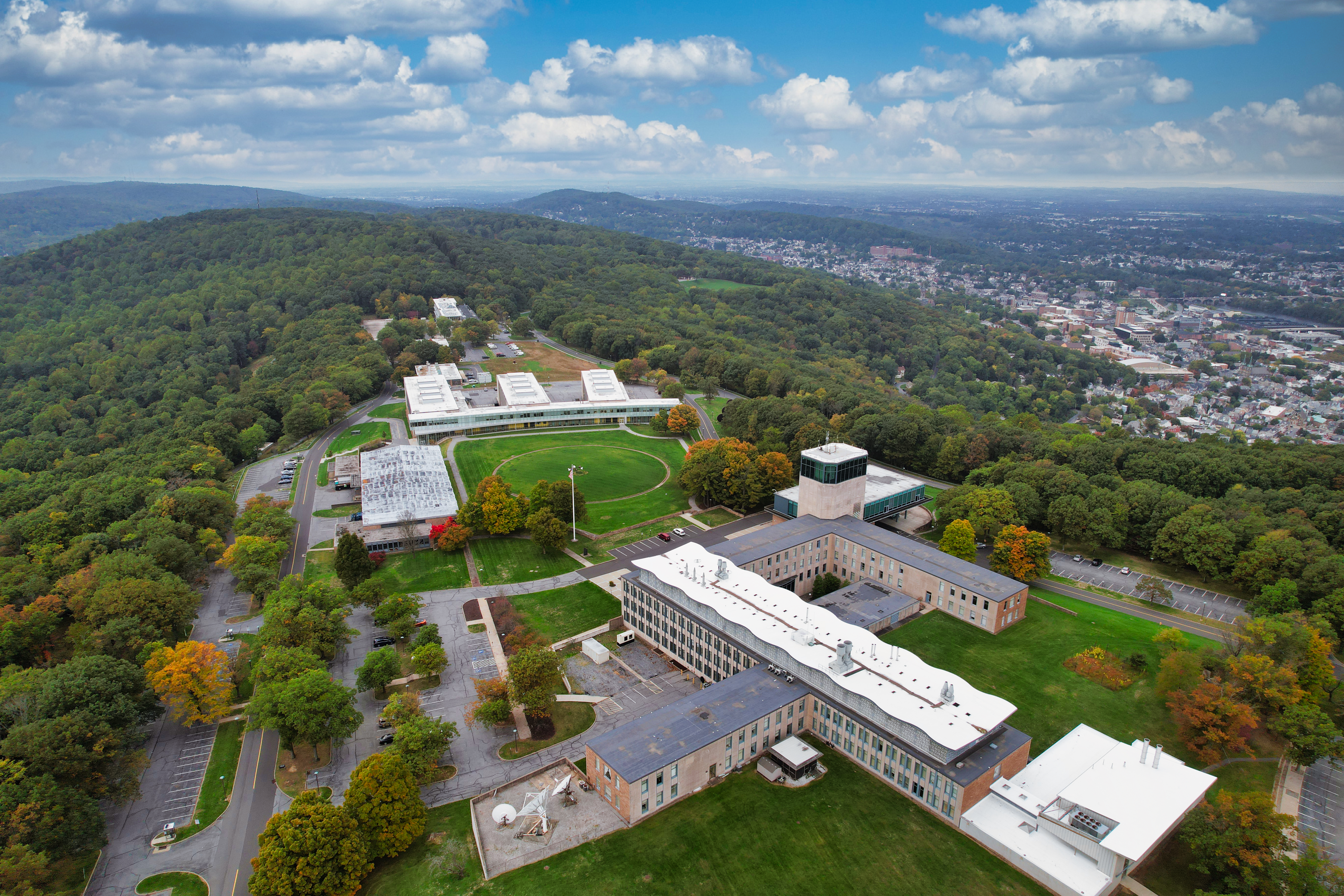 Aerial view of Lehigh University's Mountaintop Campus