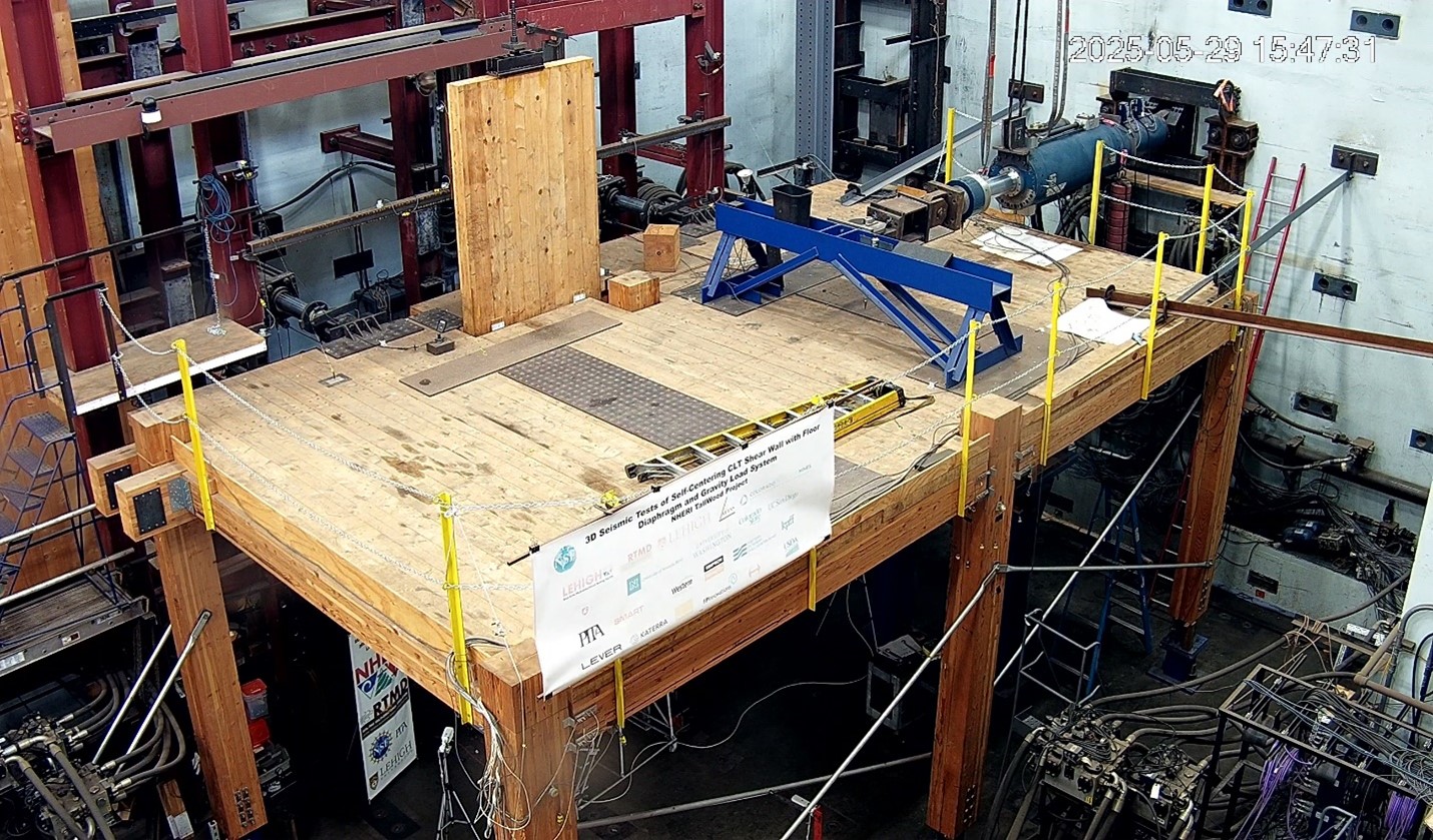 The NHERI Lehigh test facility with shear wall and gravity load system