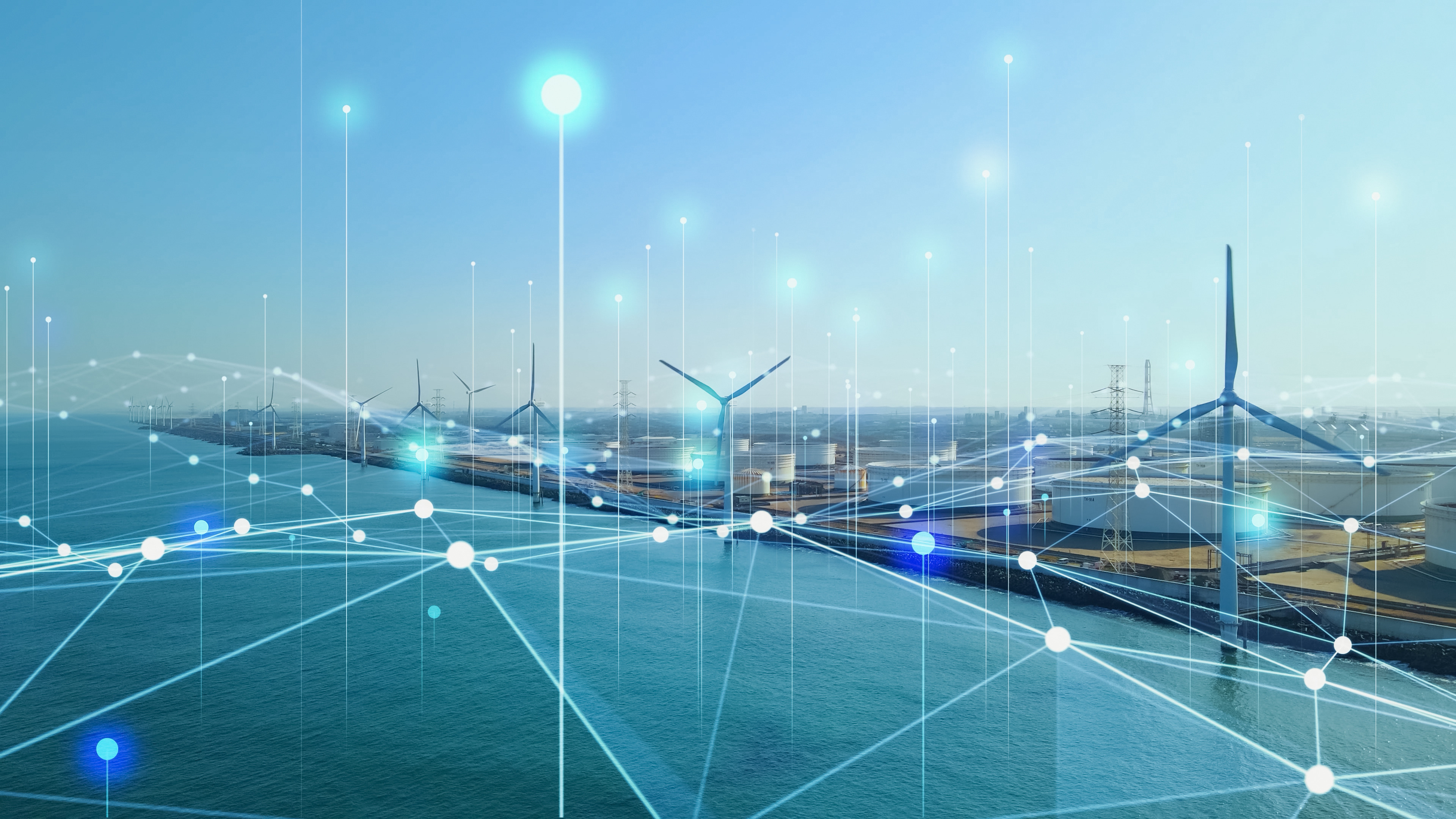 Graphic image showing interconnected energy sources