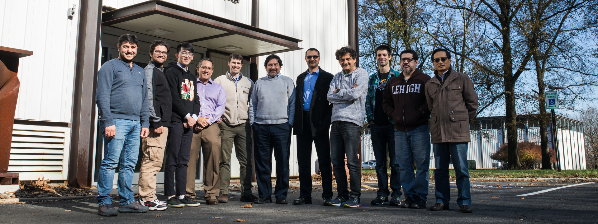 The research team in front of the Energy Research Center.
