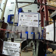 A photo showing the test facilities and sponsorship banner