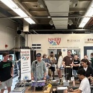 A bridge is tested in the lab